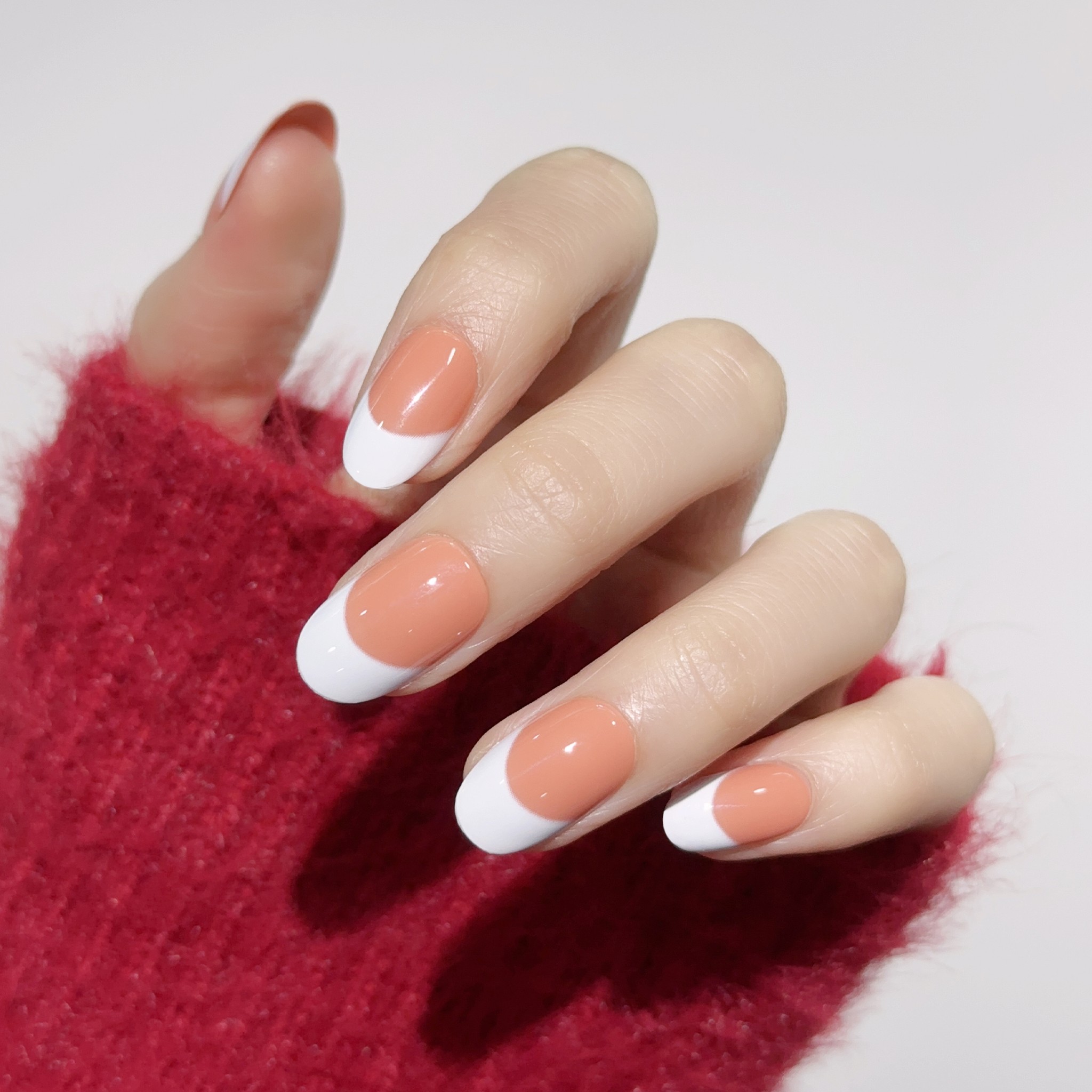 Peach Orange French Press On Nails