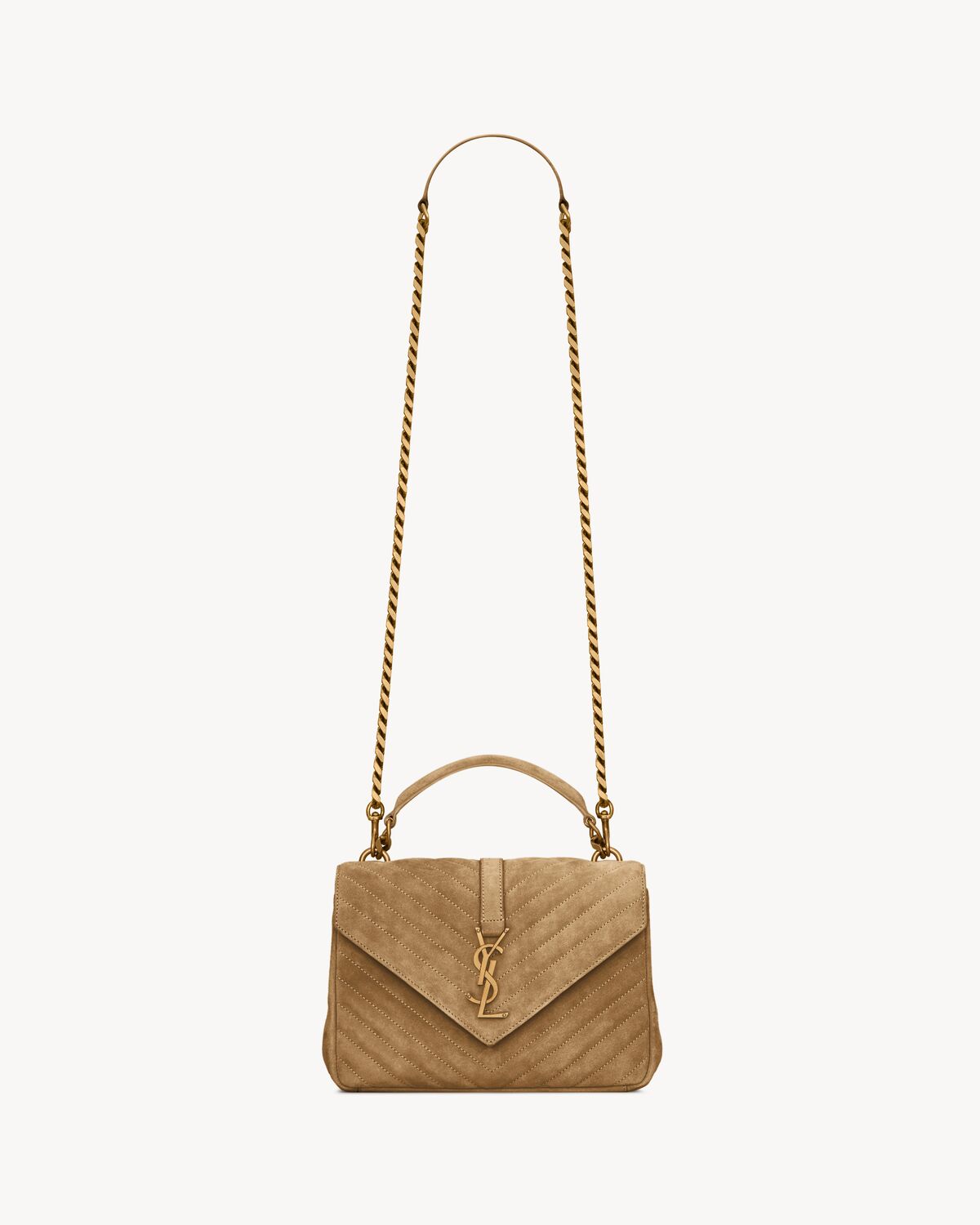 college medium in quilted suede GOLDEN LEAF
