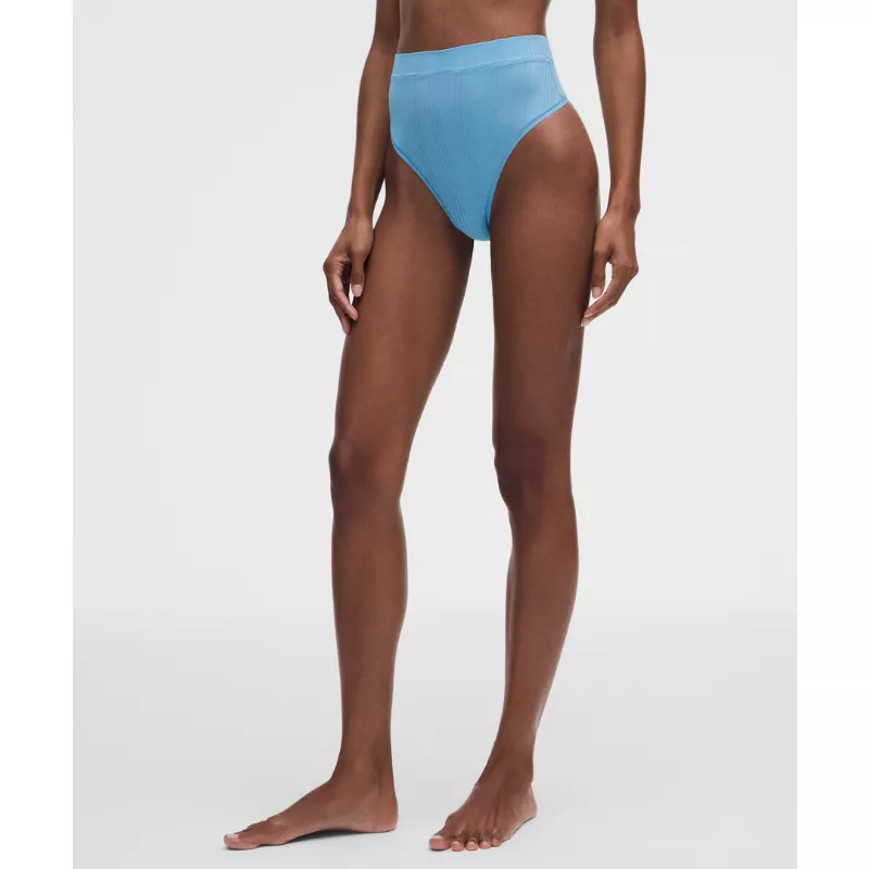 UnderEase High-Waist Ribbed Thong Underwear