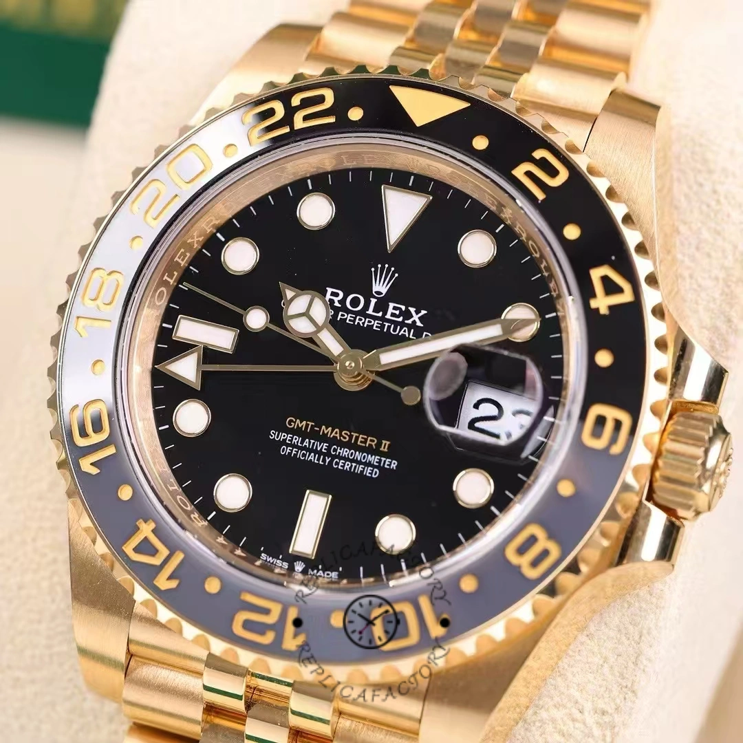 Rolex GMT Master II 40mm m126718grnr 0001 Oyster Bracelet Black Dial Mens Replica Watch