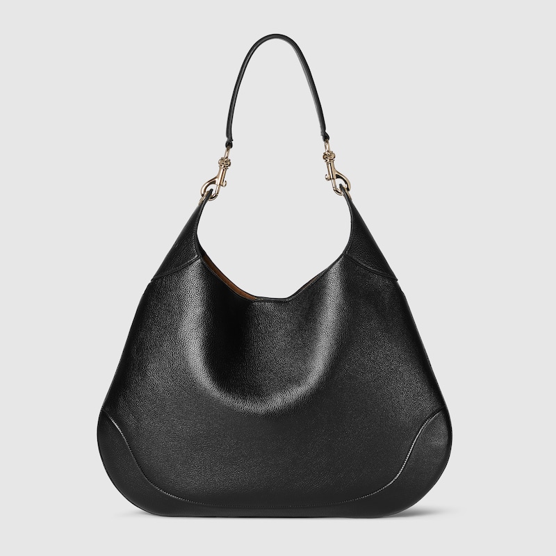 Gucci B large shoulder bag Black soft grainy leather