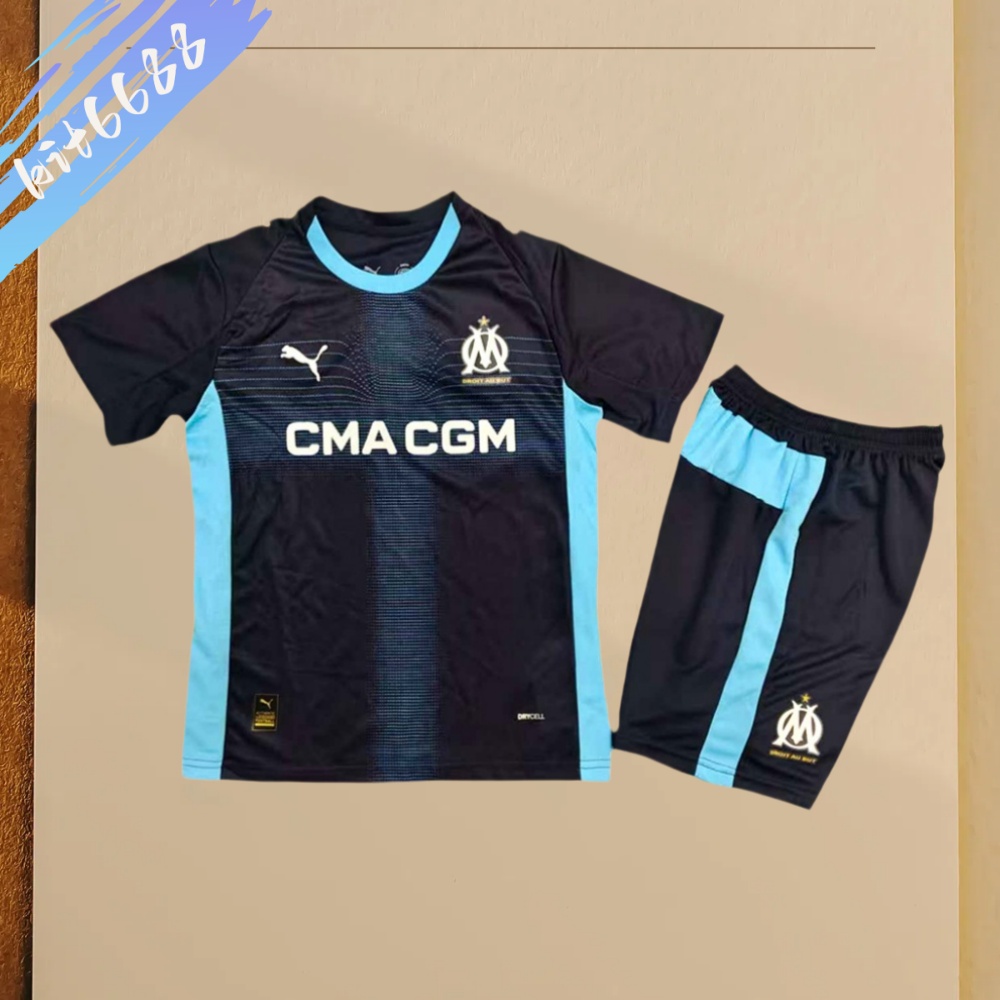 2025/2026 Marseille Away Football Shirt (Kids Kit socks )