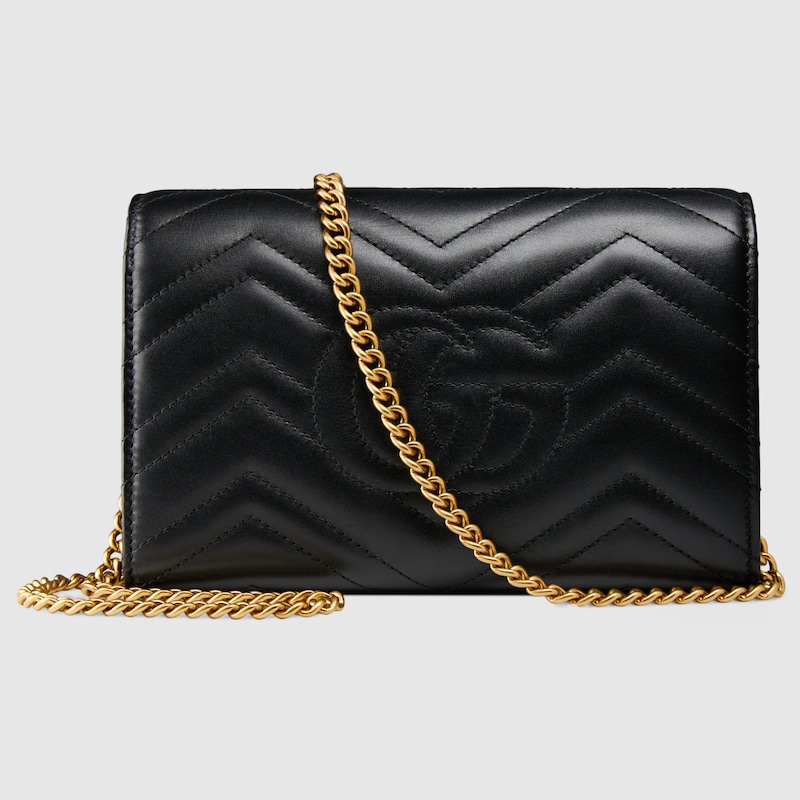 GG Marmont wallet on chain Black