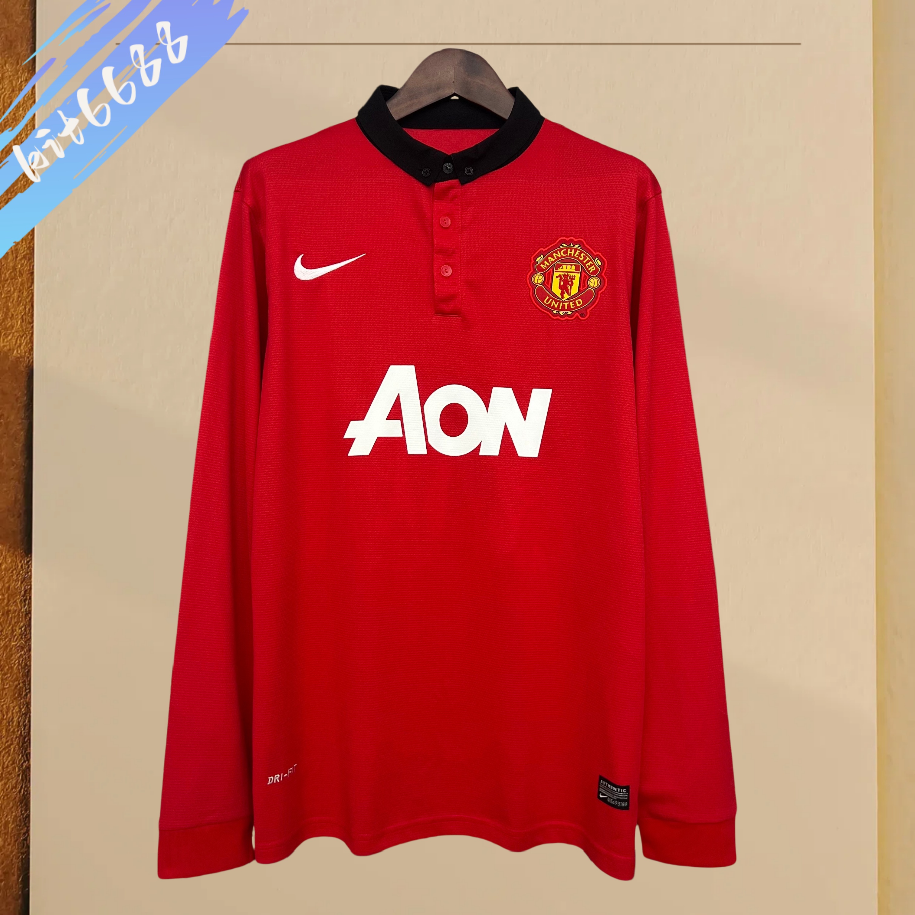 13/14 Manchester United home long sleeved retro football jersey