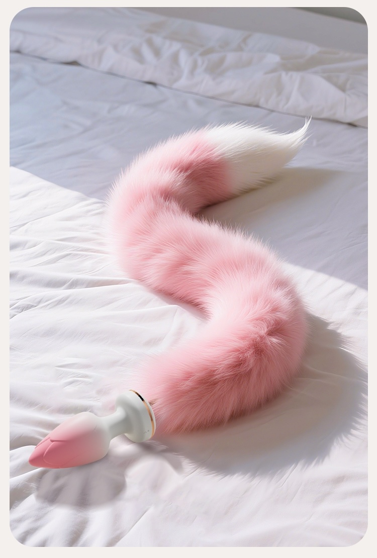 Vibrating Fox Tail Anal Plug Adult Toy for Anal Stimulation