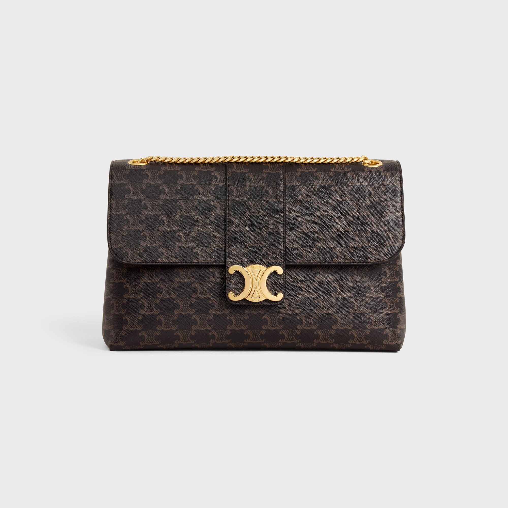 LARGE CELINE VICTOIRE BAG in Triomphe Canvas TAN
