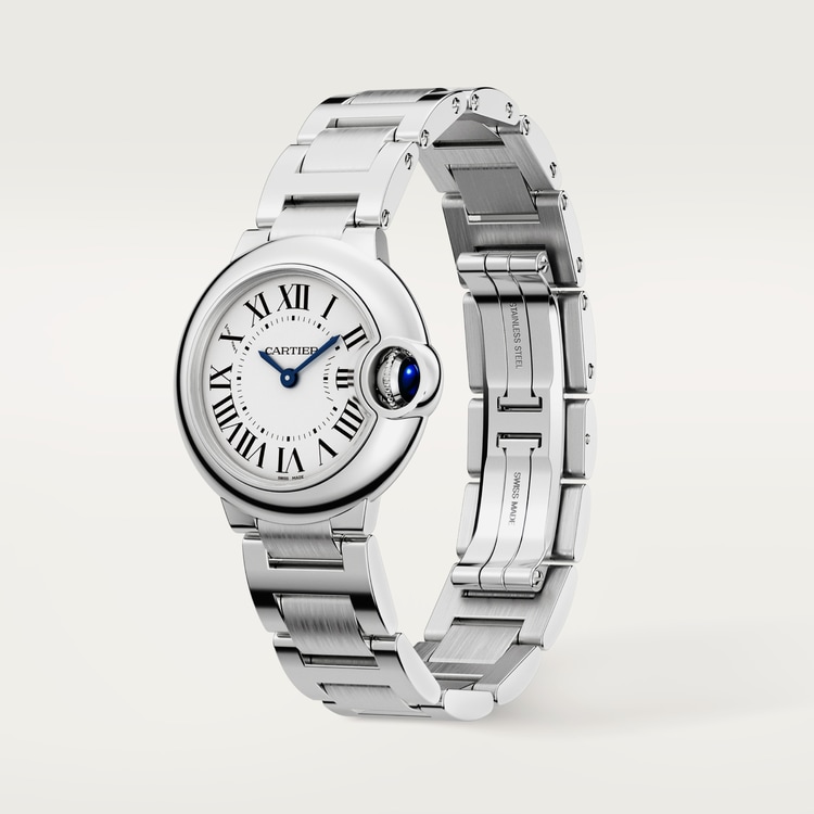 Ballon Bleu de Cartier watch Silvered opaline dial 28 mm