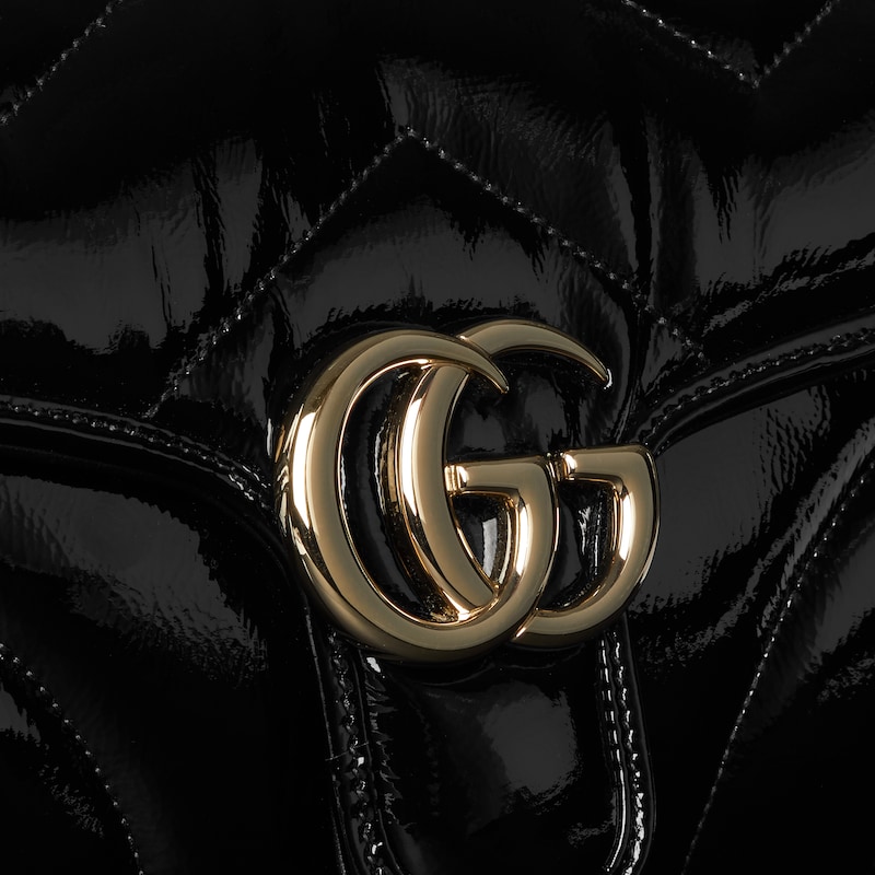 GG Marmont small shoulder bag Black patent