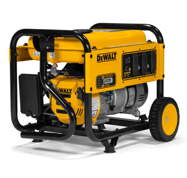DEWALT 4000-Watt Manual Start Gas-Powered Portable Generator with Premium Engine. Covered Outlets and CO Protect
