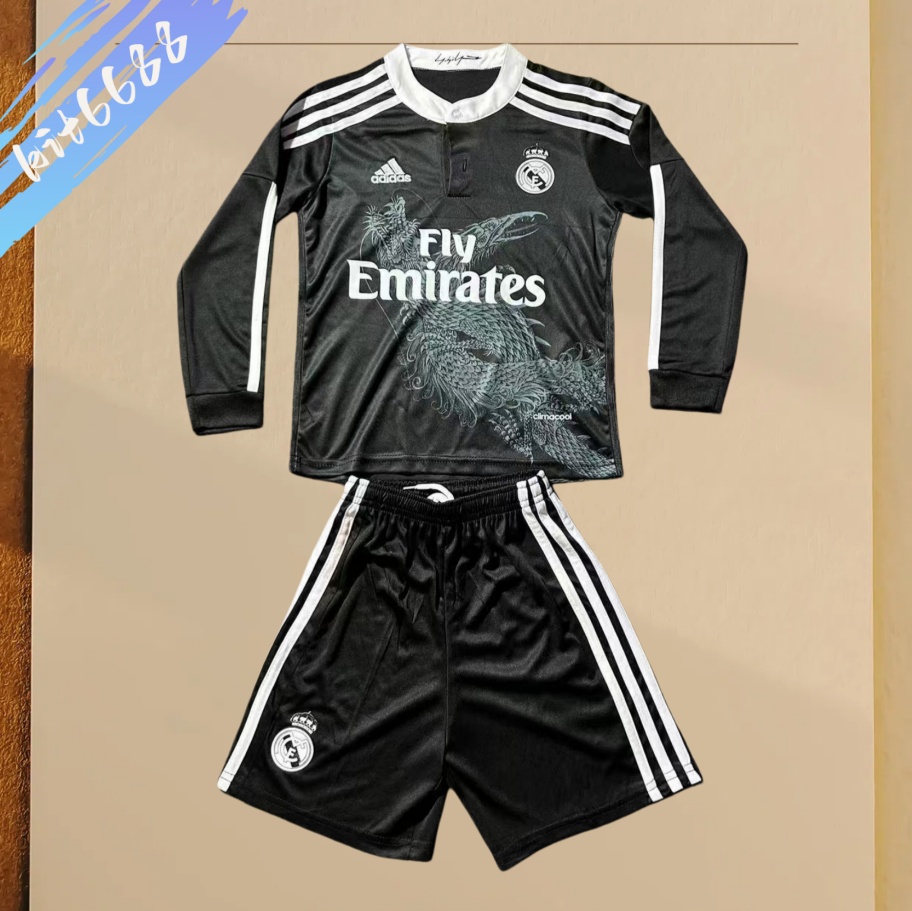 2014/2015 Real Madrid Third Away long sleeves Retro Kids Set