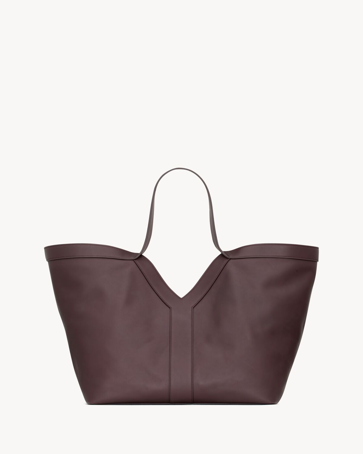 y tote in leather PURPLE BROWN
