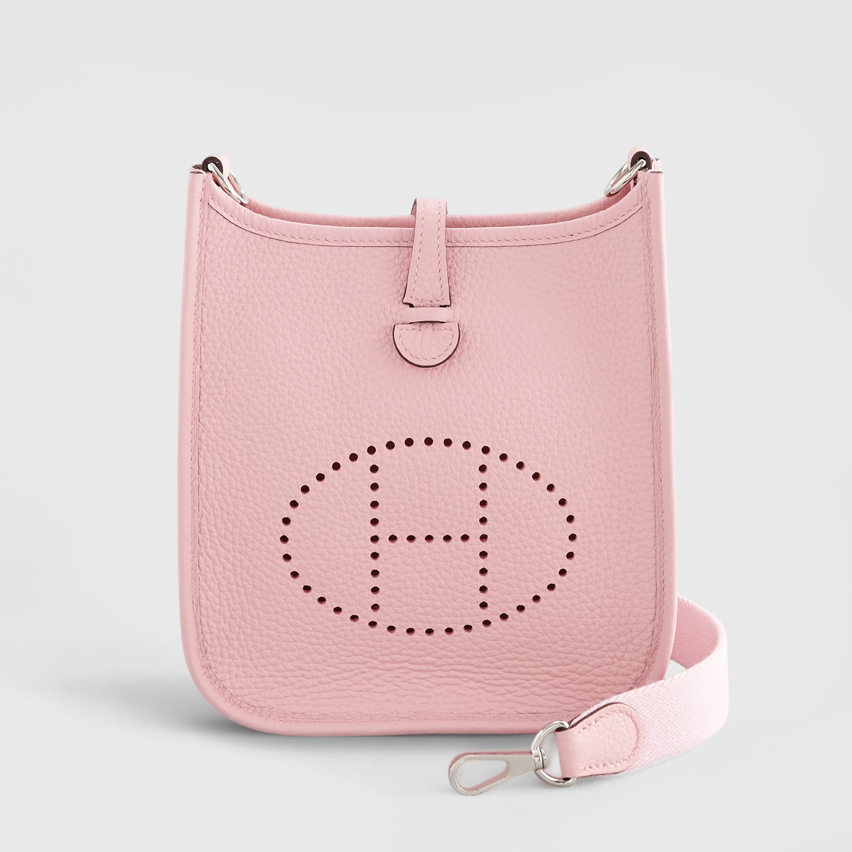 Hermès Evelyne Mini Clemence Rose Sakura Palladium Hardware