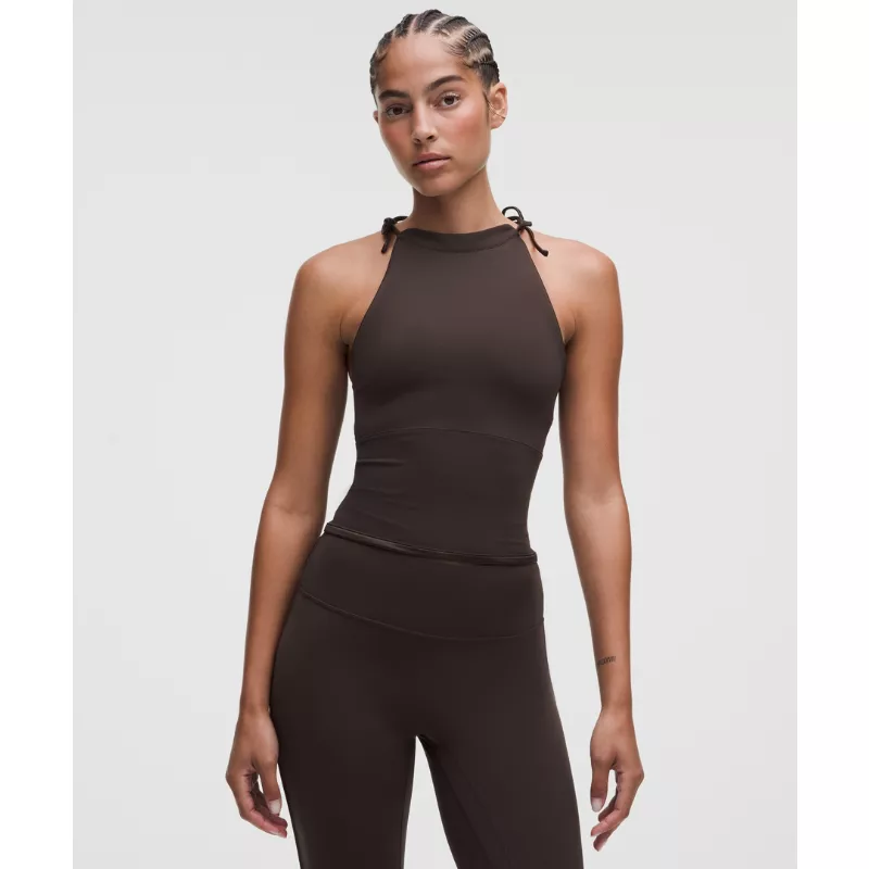 Nulu Satiny-Trim Tie Detail Tank Top Light Support, B/C Cup