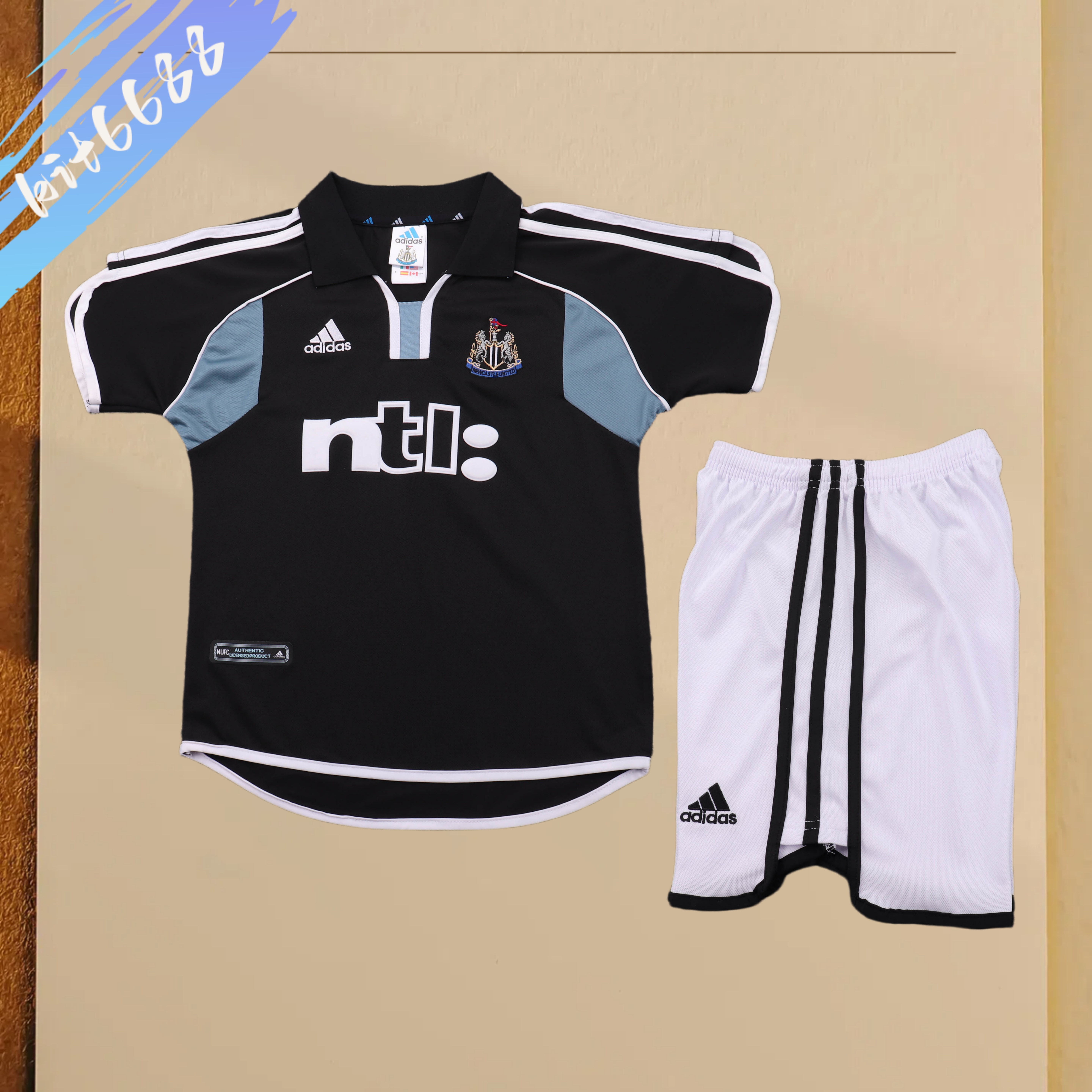 2000/2001 Newcastle United Away Retro Football Shirt Kids Kit