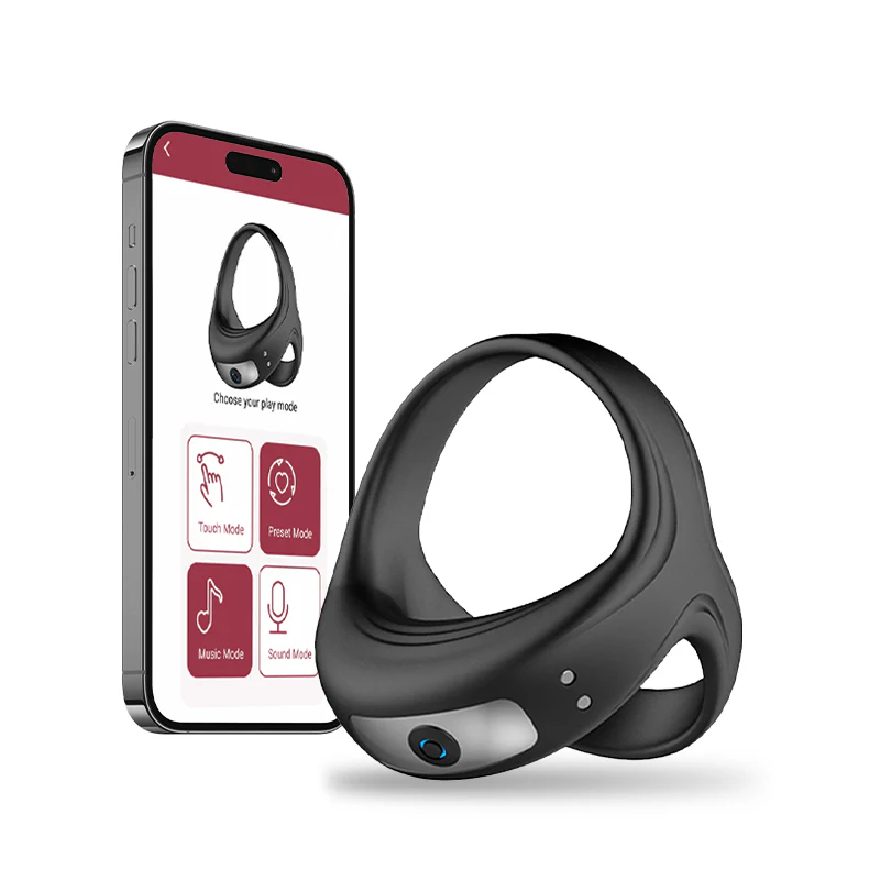 Mlovexy - Vibrating Cock Ring with APP, Triangular Penis Ring with 10 Vibration Modes