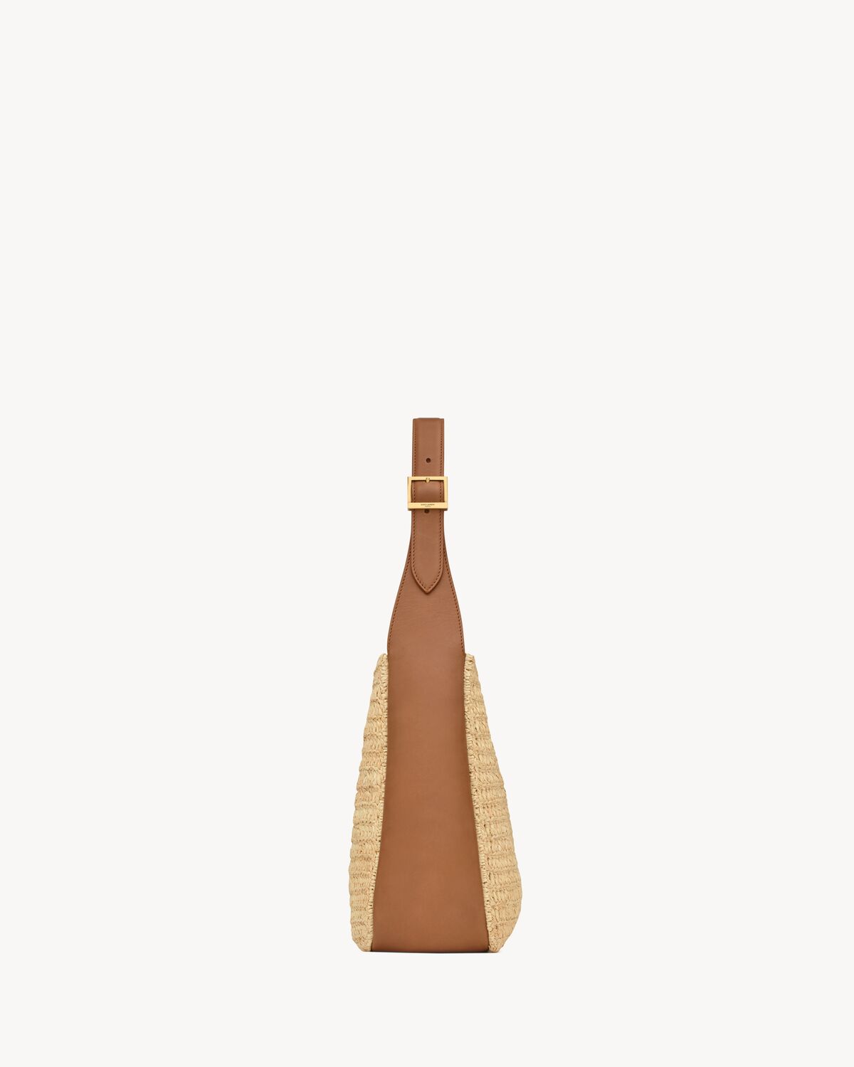 le 5 à 7 supple small in raffia and leather PALE BROWN AND BRICK