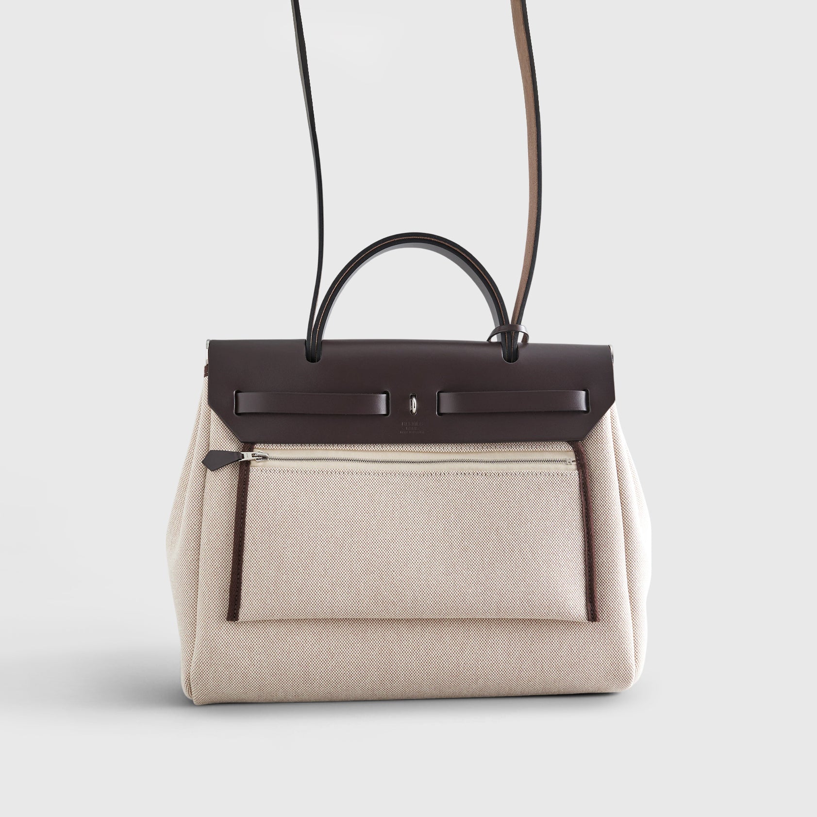 Hermès Herbag ZIP 31 Ebene / Ecru Circuit Palladium Hardware