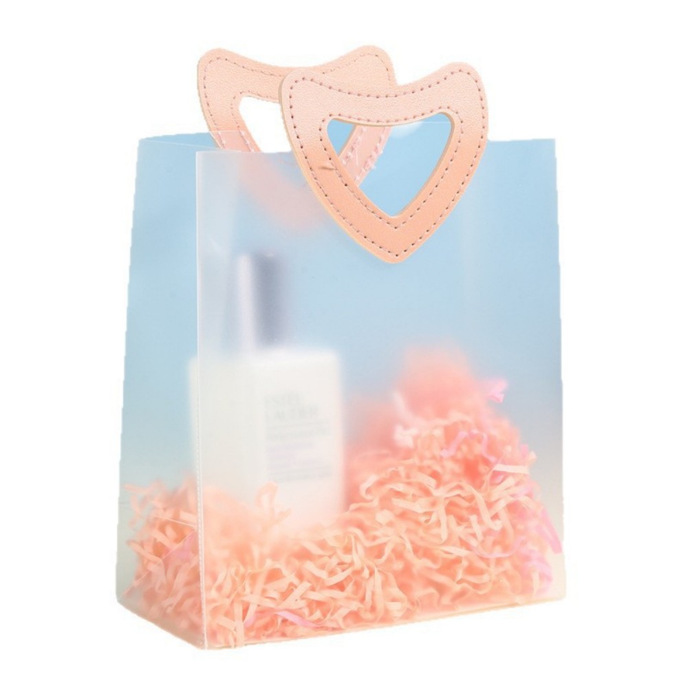 PP Frosted Transparent Handheld Gift Bag, Plastic Festival Souvenir Bag, Wedding Candy & Flower Tote Bag, Custom Logo Packaging Bag, In Stock Wholesale