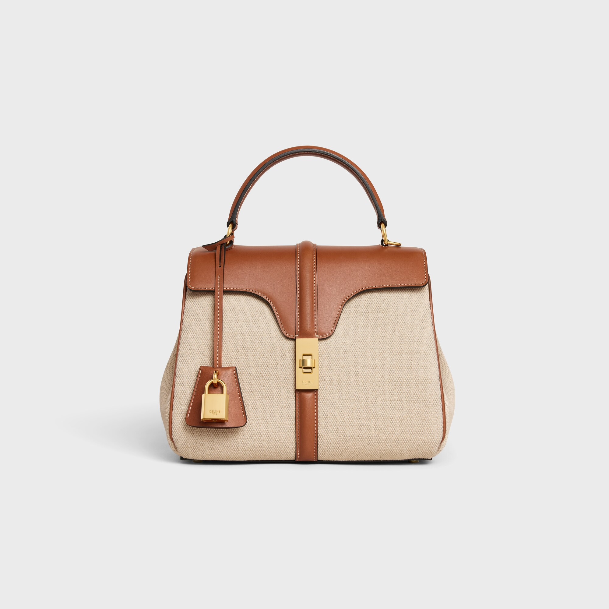 Small 16 Bag in Textile and natural calfskin NATURAL / TAN