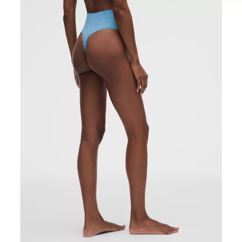 UnderEase High-Waist Ribbed Thong Underwear