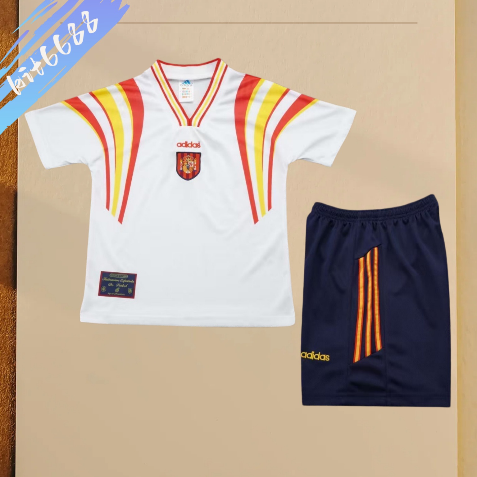 1996 Spain Third Away Retro Football Shirt  Kids Kit