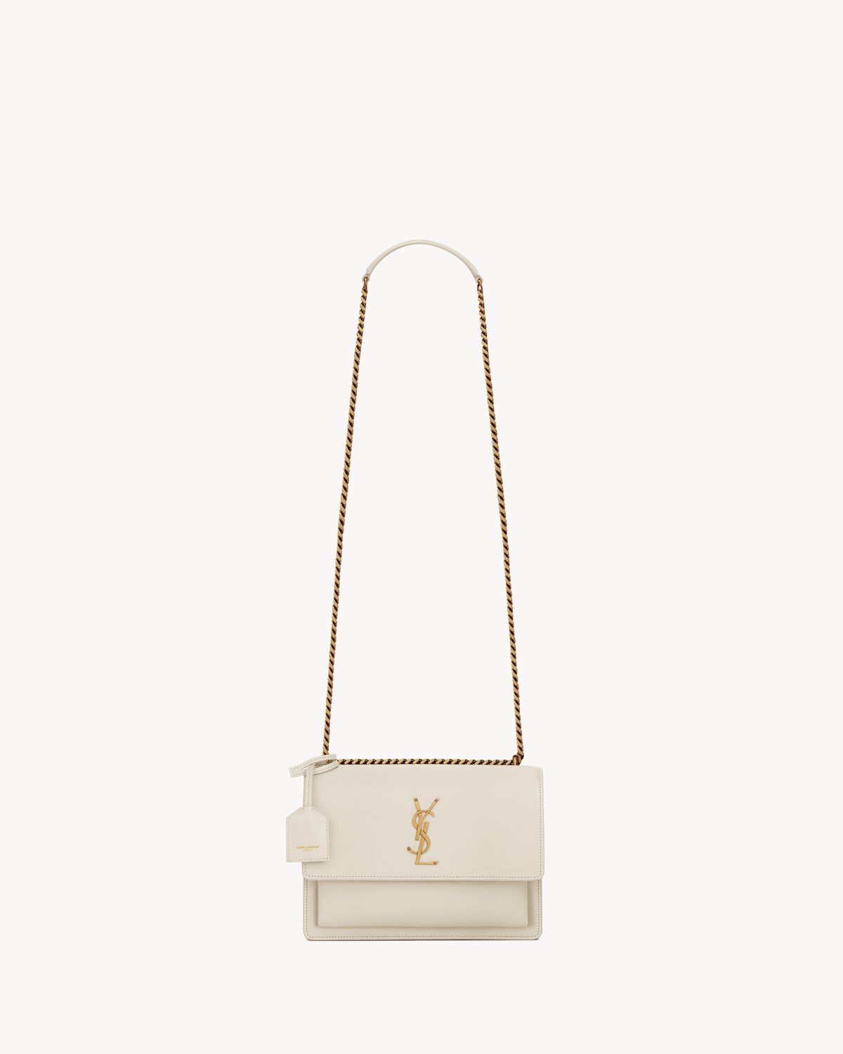sunset medium in smooth leather BLANC VINTAGE