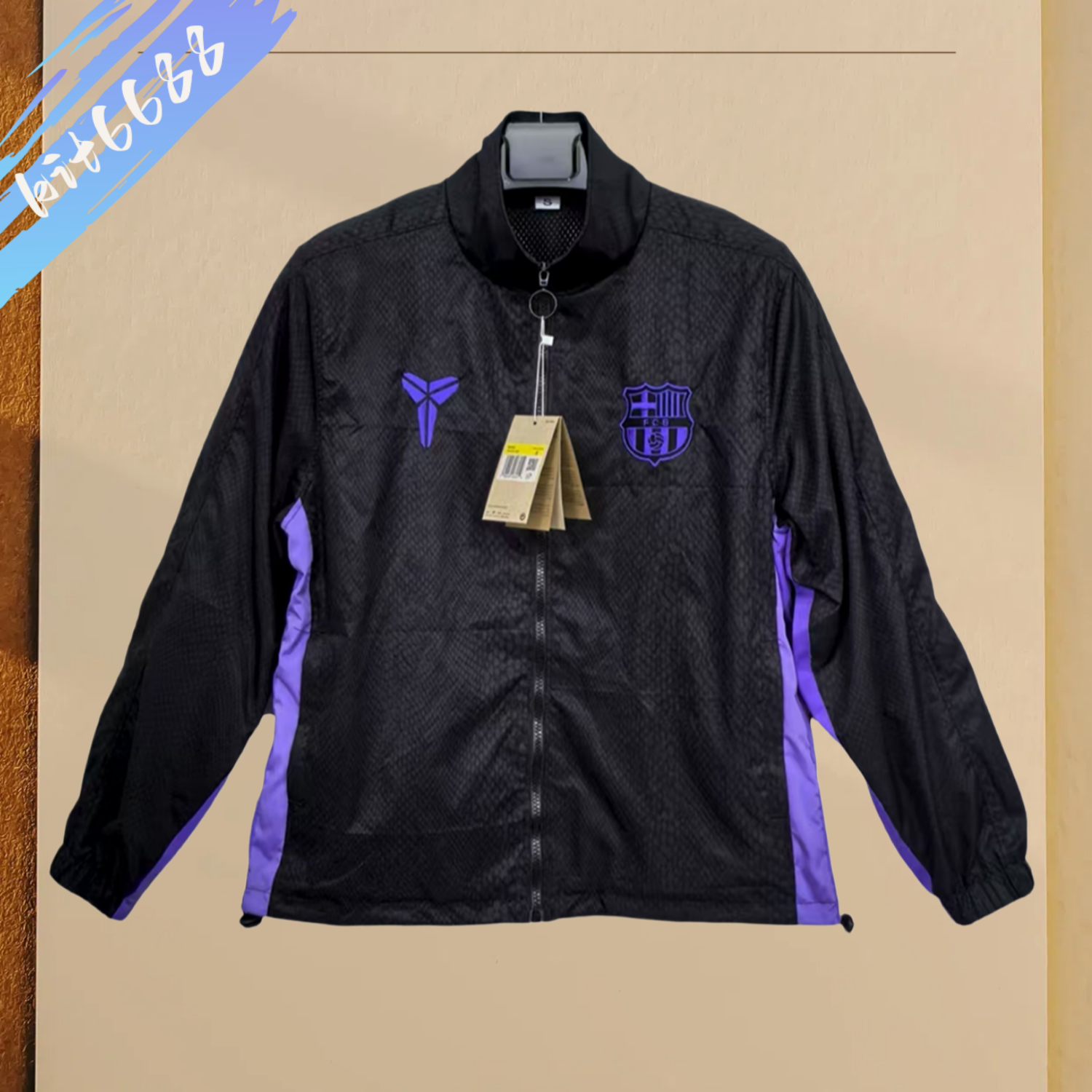 2025/2026 Barcelona Black Mamba Co-branded Windbreaker Jacket