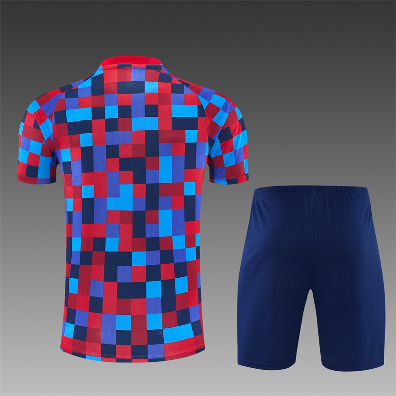 26/27 Barcelona Short sleevedtraining clothes (Adult Kids Kit)
