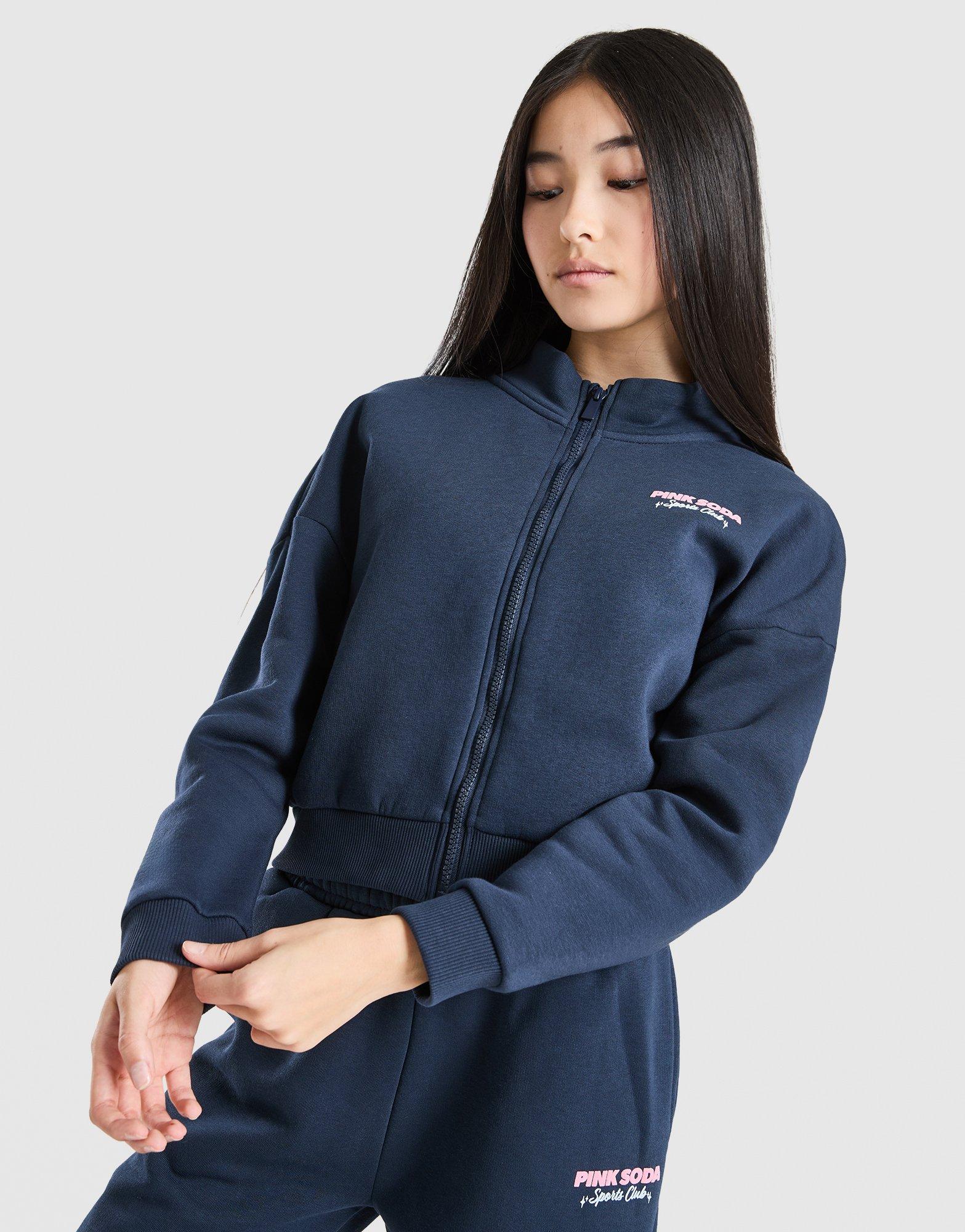 Pink Soda Sport Girls' Stack Full Zip Sweatshirt Junior