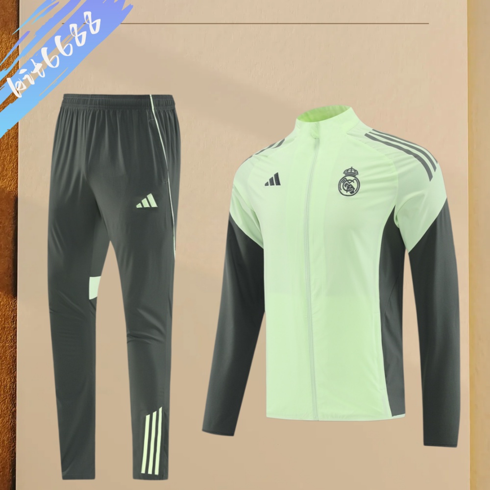 25/26 Real Madrid trench coat  Full Zipper Training Suit (Adult Set)