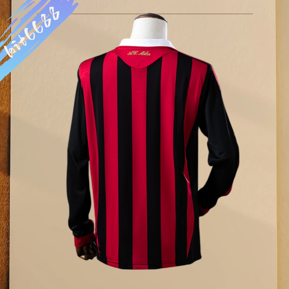 2009/2010 AC Milan home Retro Long Sleeve Football Shirt