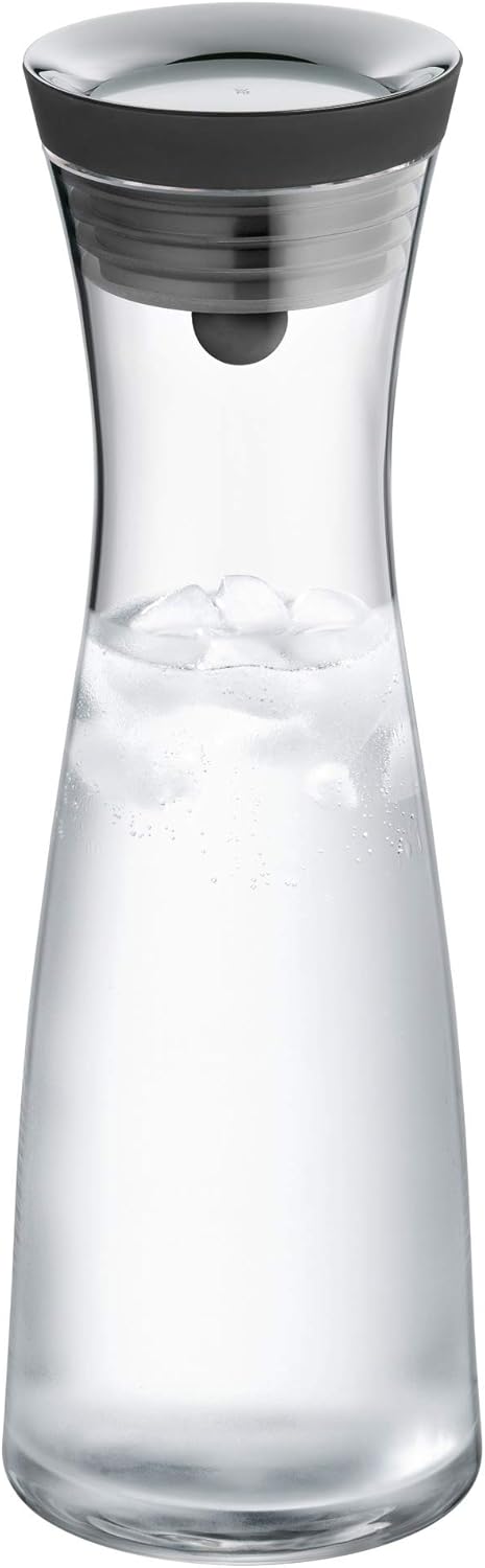 WMF Basic Water Decanter 1L Height 29 cm Close-Up Stopper Glass Cromargan® Stainless Steel.Silver