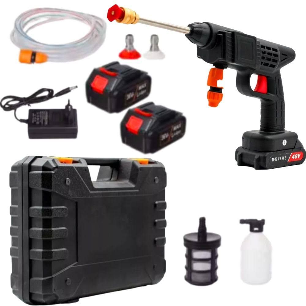 Cecaro Group Idropulitrice a Batteria 48V con Doppia Batteria – Perfetta per Auto, Moto, Persiane, Climatizzatori e Terrazzi