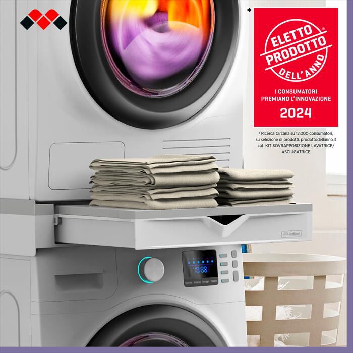 MELICONI - Kit sovrapposizione lavatrice TORRE DUO-Tecnopolimero bianco e grigio