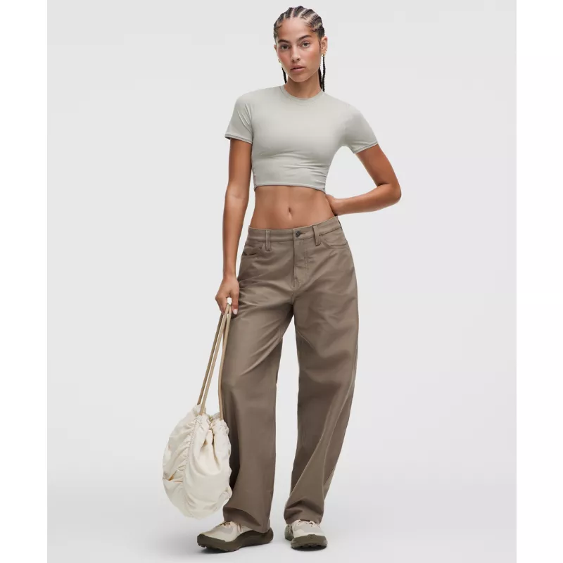Wundermost Ultra-Soft Nulu Crewneck Cropped T-Shirt