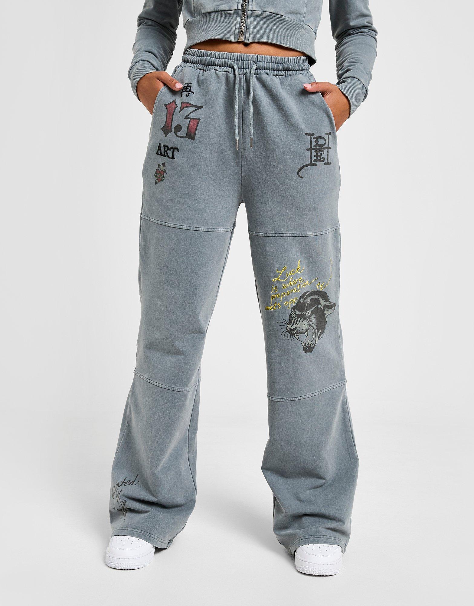 Ed Hardy Flame Tiger Wide Jogginghose Damen