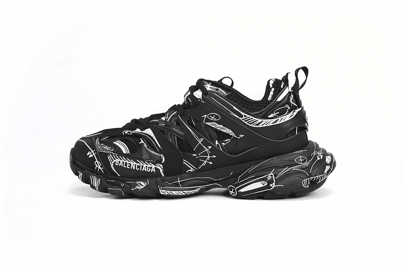 Balenciaga Tess S.Black Black-And-White Painting 542023 W3SR2 2315