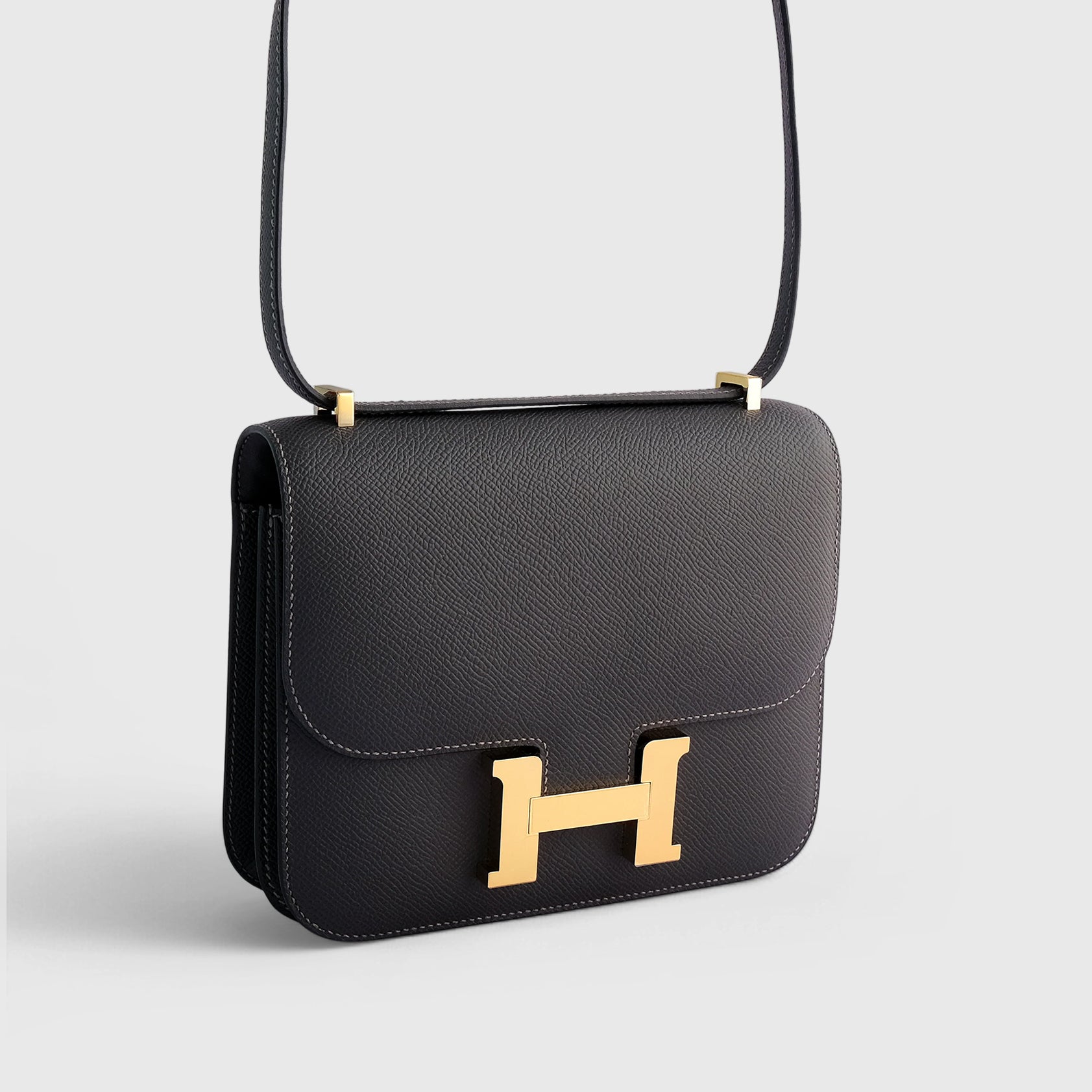 Hermès Constance 18 Epsom Graphite Permabrass Hardware