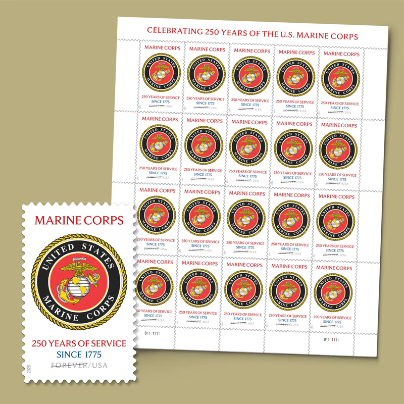 2025 U.S. Marine Corps 250th Stamps,Sheet of 20