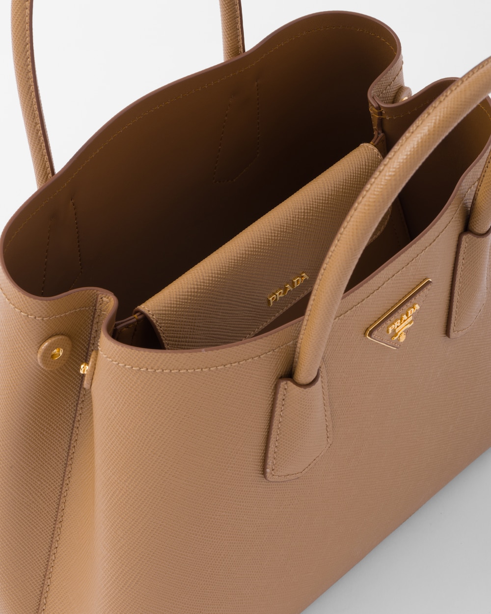 Medium Prada Double Saffiano leather bag Caramel