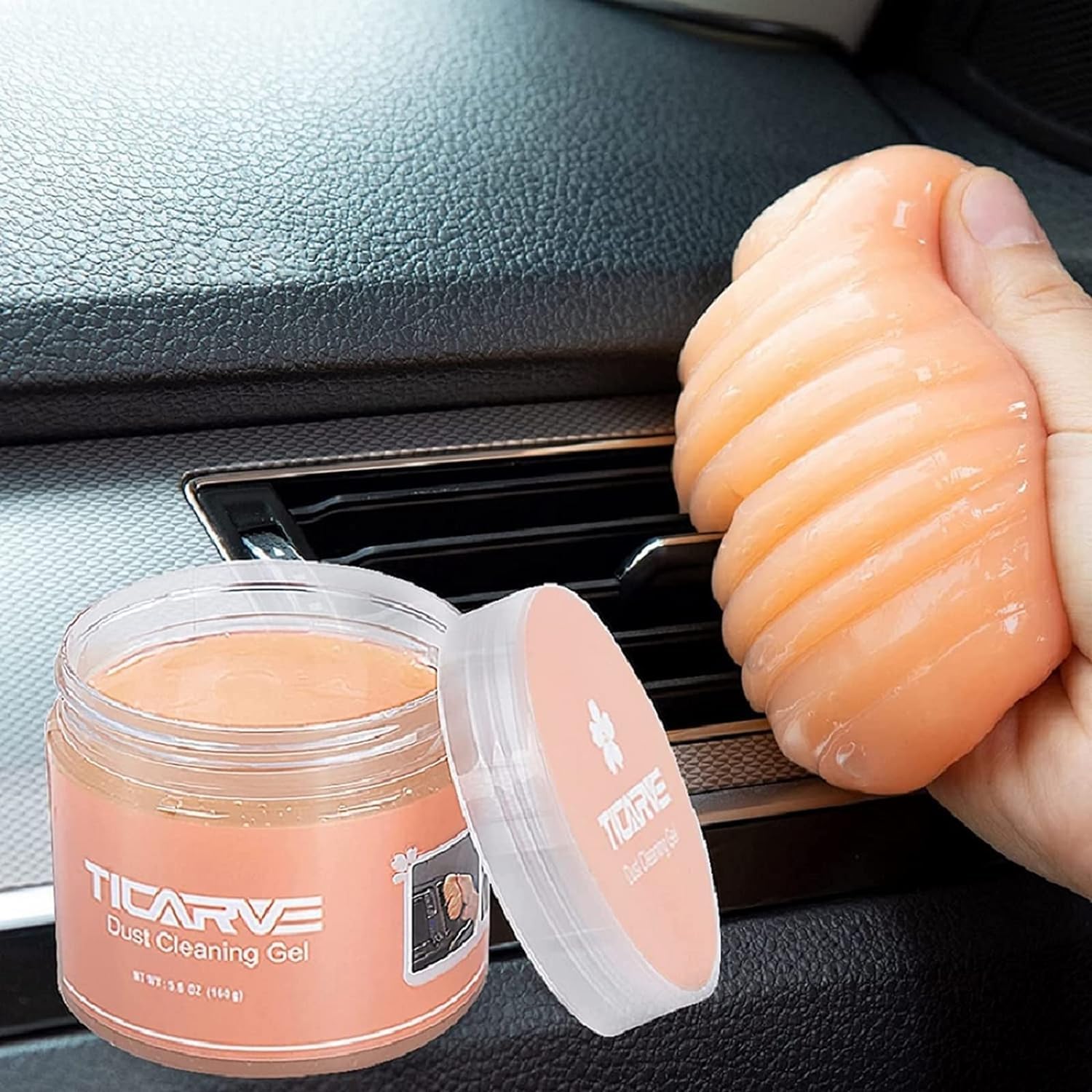 TICARVE Gel de Limpieza para el Interior del Coche, Gel de Limpieza Respetuoso con el Medio Ambiente, Limpiador para el Interior del Coche, Limpiador de Teclado para Ordenador Portátil