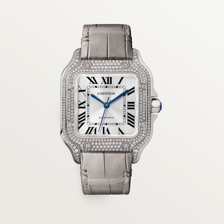 Santos de Cartier watch Medium model Sunray-effect dial 35.1 mm