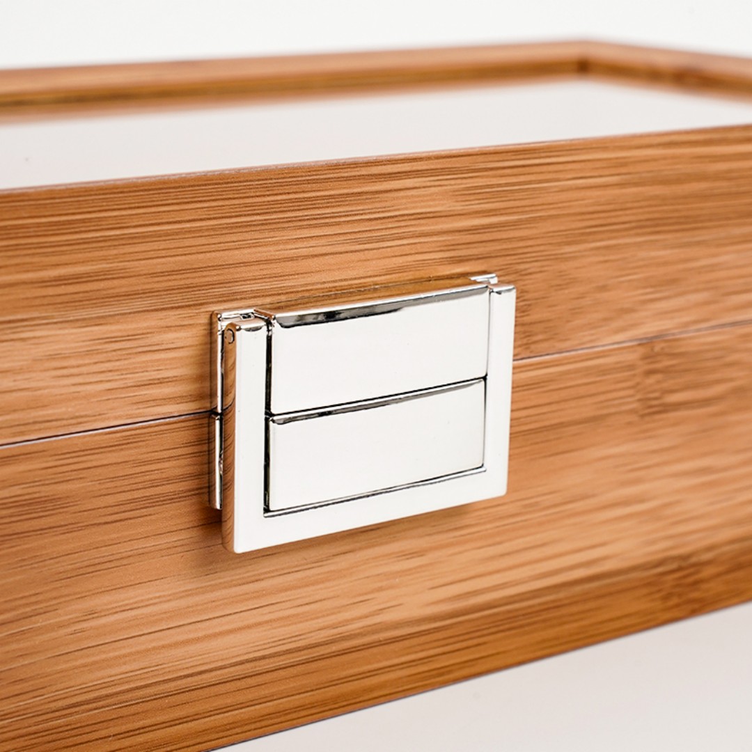 1,2,3,6,10,12 Slot Watch Cases for Men Watch Box with Large Glass Lid Lockable Wood Watch Display Case Watch Organizer Giftable Elegant Watch Holder custom logo