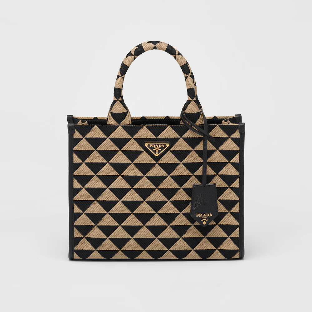 Small Symbole embroidered fabric handbag