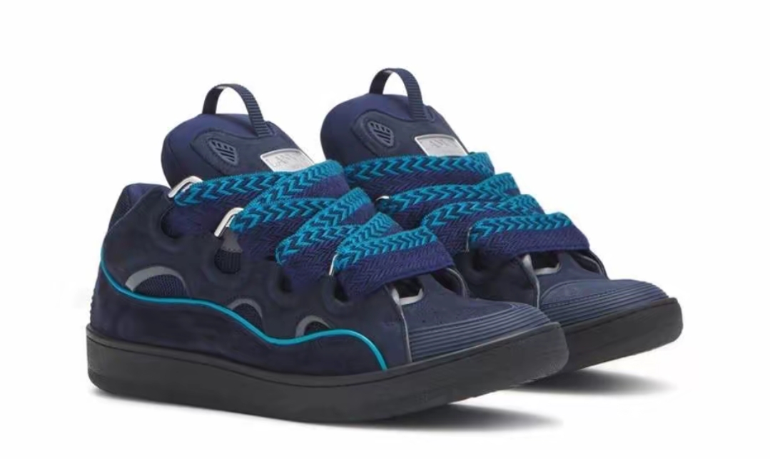 LANVIN White Navy Blue