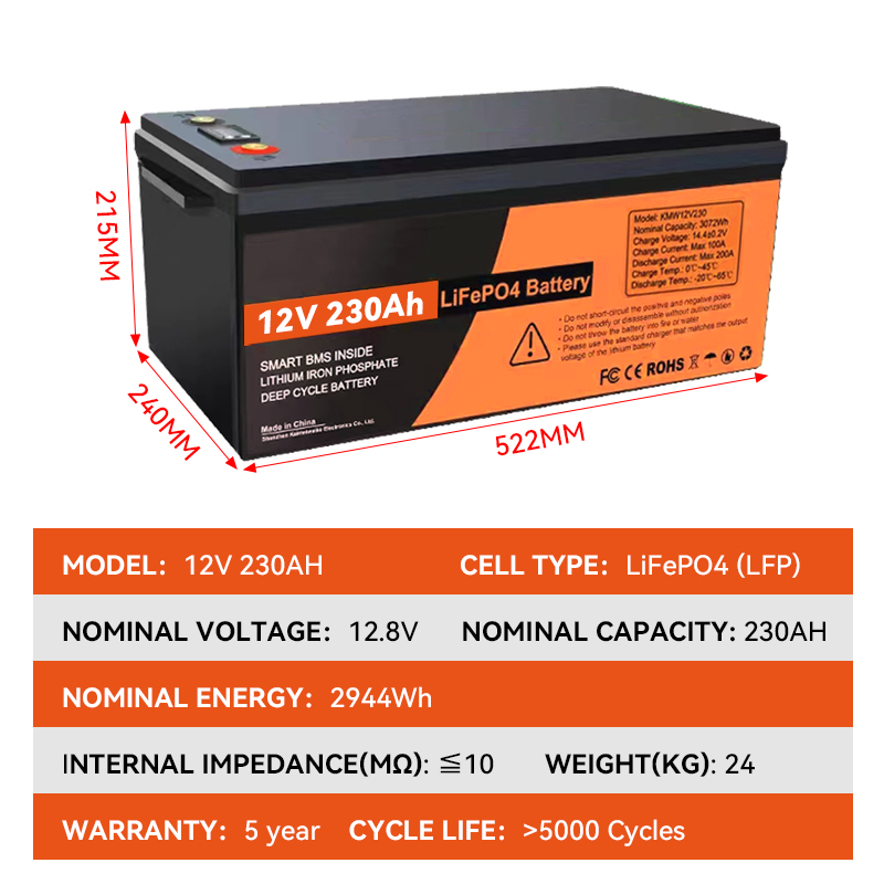 Lithium Ion Batteries Pack 12v 230ah