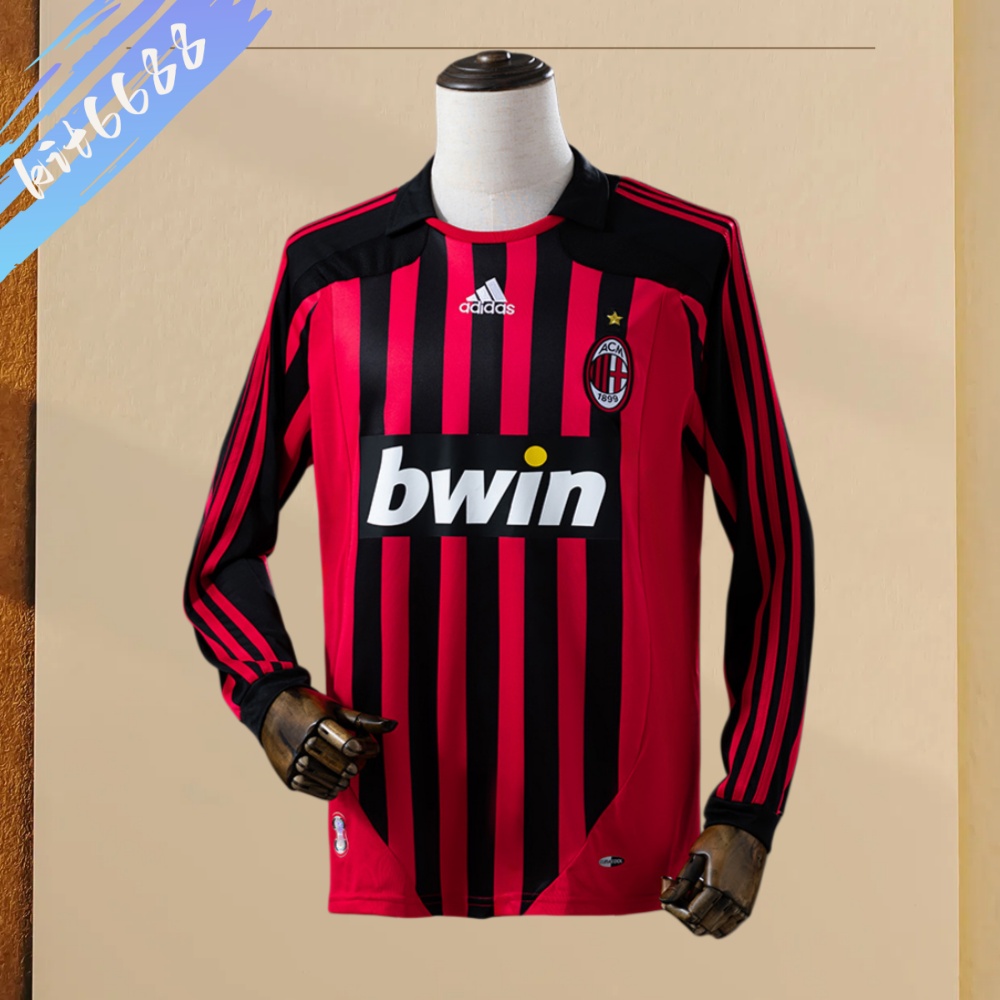 2007/2008 AC Milan home Retro Long Sleeve Football Shirt