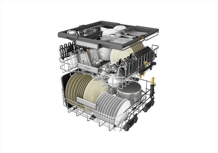 WHIRLPOOL - Lavastoviglie MAXISPACE W7F HP43 X Classe C 15 cop-Stainless steel