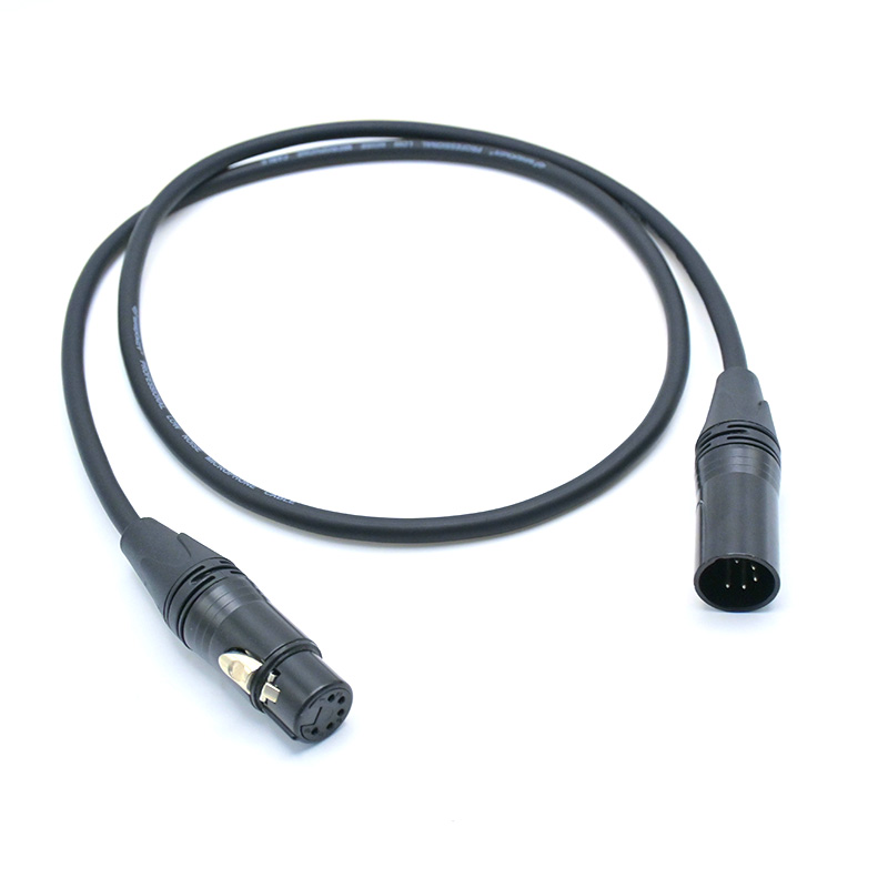 3m 5 Pin DMX Lighting Control Cable 110 Ohm TR227-3-BLK