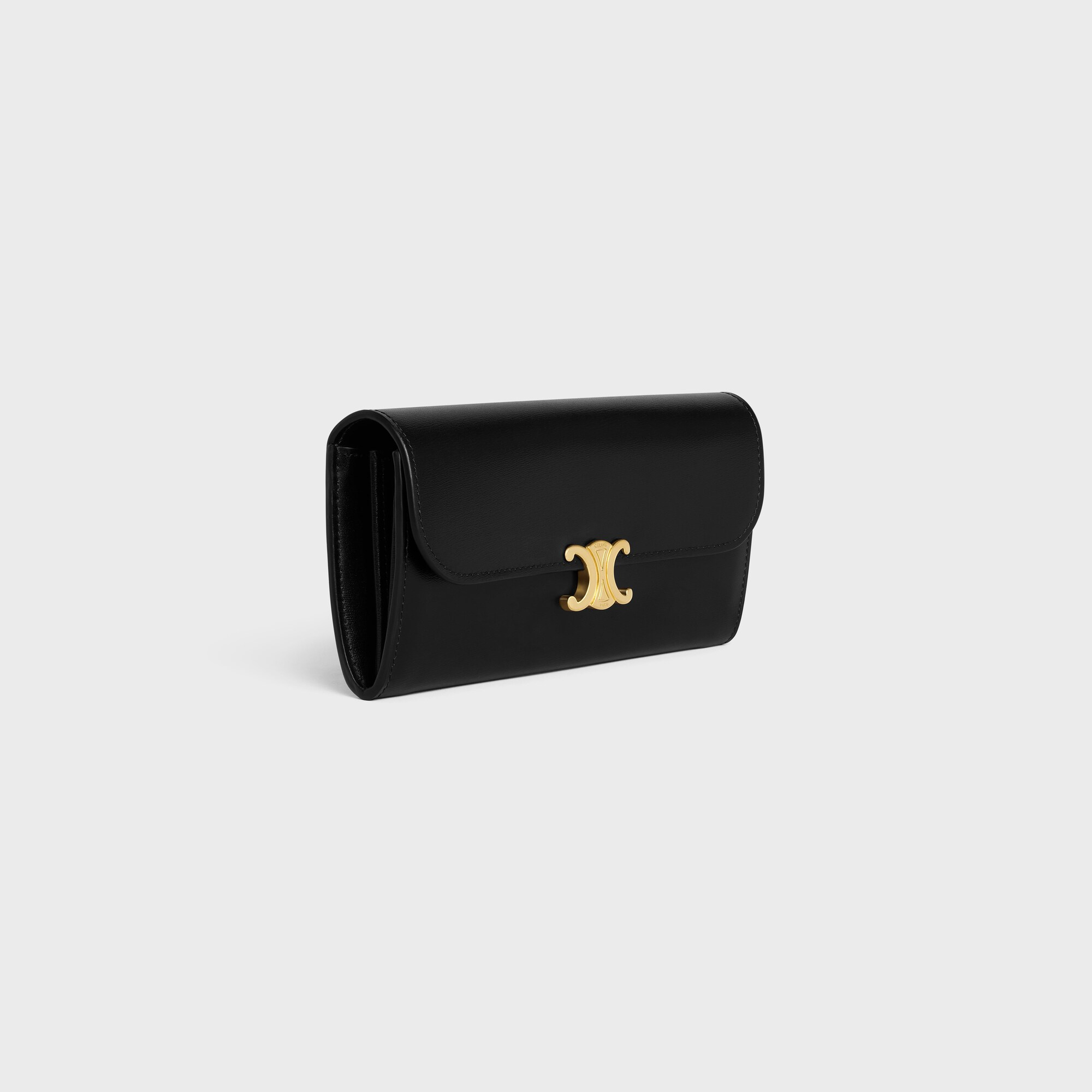 LARGE WALLET TRIOMPHE in Shiny calfskin BLACK